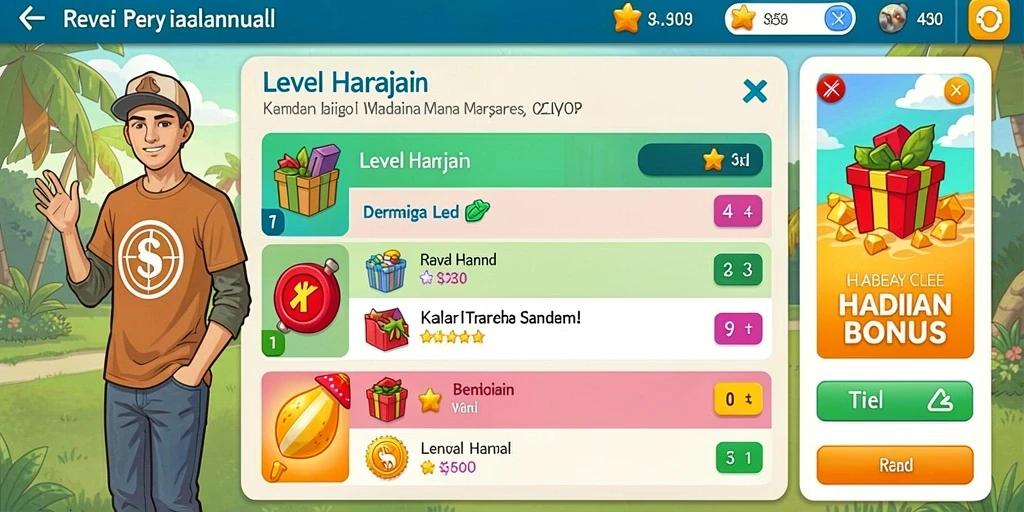 Tampilan utama aplikasi dengan berbagai pilihan slot.